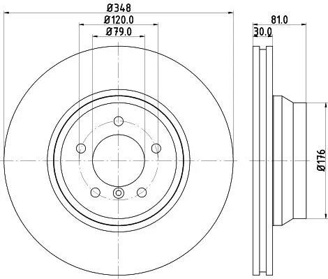 1x  MINTEX Brake Disc MDC1792 348