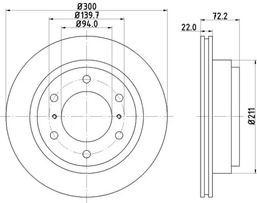 1x  MINTEX Brake Disc MDC1794 300