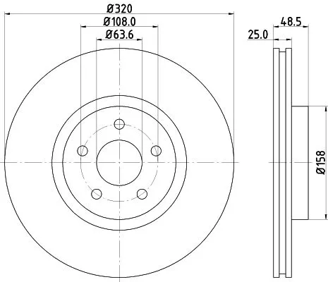 1x MINTEX MDC1800C Brake Disc