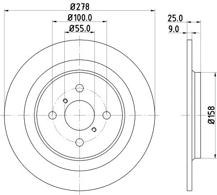 1x MINTEX MDC1824 Brake Disc