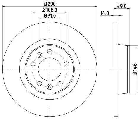 1x MINTEX MDC1836 Brake Disc