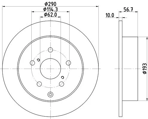 1x MINTEX MDC1840 Brake Disc