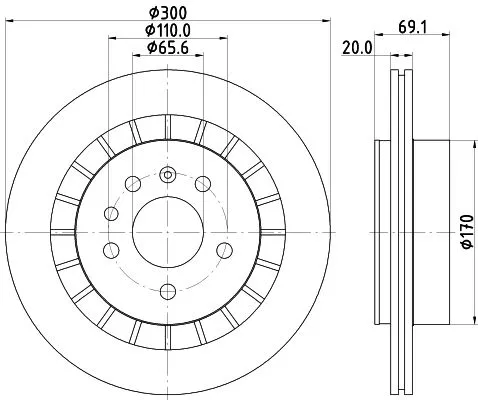 1x MINTEX MDC1841 Brake Disc