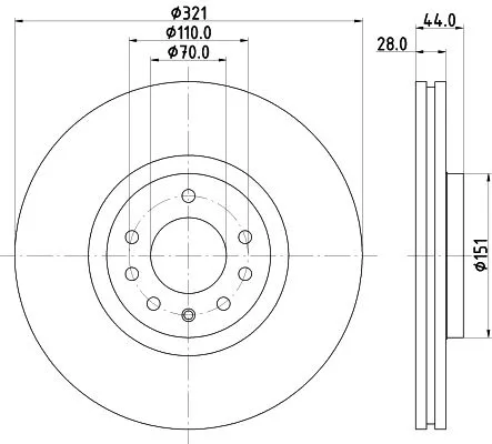 1x MINTEX MDC1843 Brake Disc