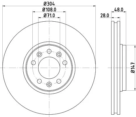 1x MINTEX MDC1848C Brake Disc