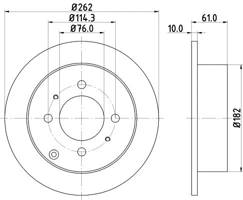 1x MINTEX MDC1854 Brake Disc