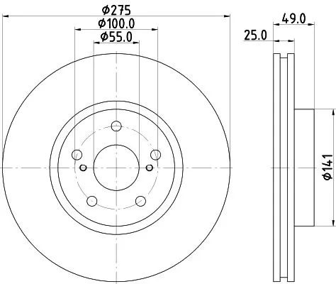 1x  MINTEX Brake Disc