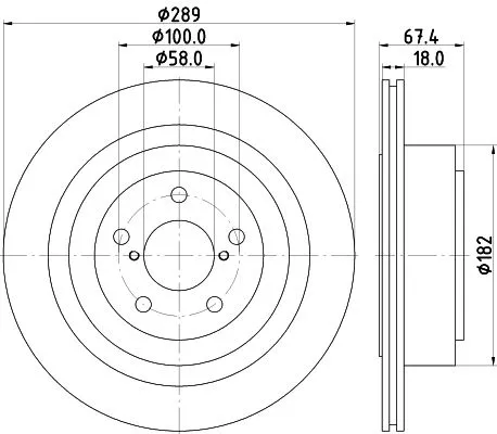 1x  MINTEX Brake Disc MDC1876 289