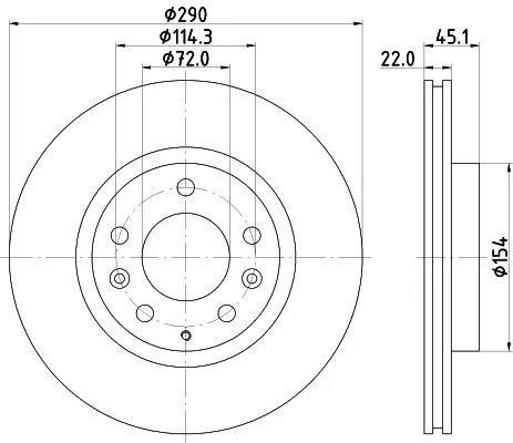 1x MINTEX MDC1904 Brake Disc