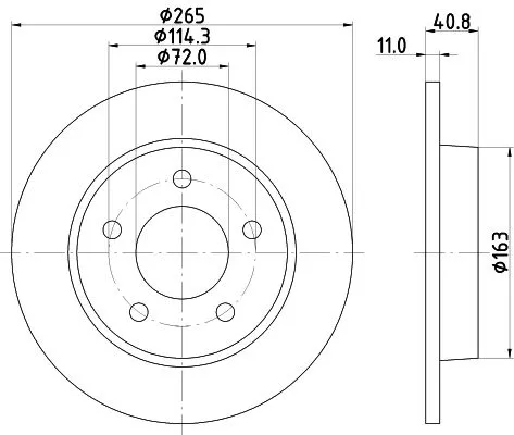 1x MINTEX MDC1908 Brake Disc