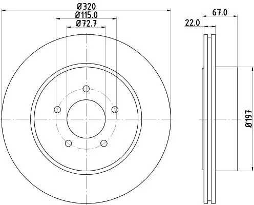 1x  MINTEX Brake Disc