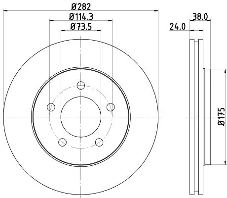 1x MINTEX MDC1973 Brake Disc