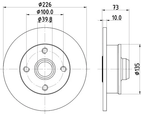 1x  MINTEX Brake Disc MDC1999 226