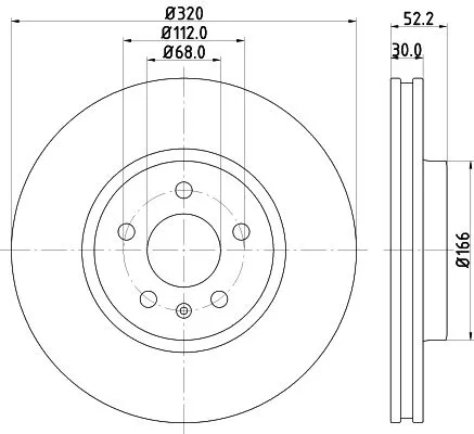 1x  MINTEX Brake Disc MDC2001C 320