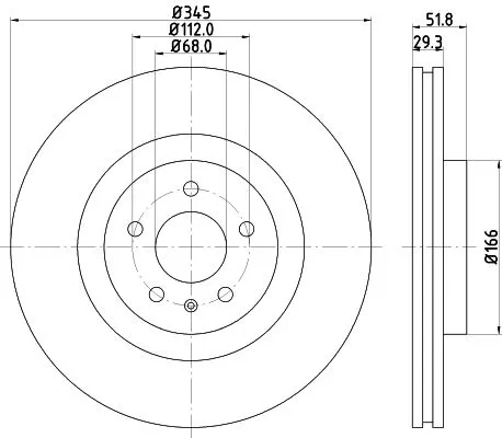 1x MINTEX MDC2002 Brake Disc