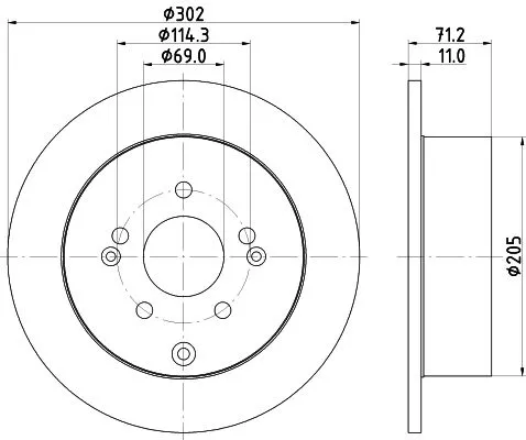 1x  MINTEX Brake Disc