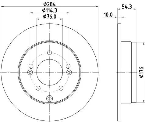 1x  MINTEX Brake Disc MDC2013 284