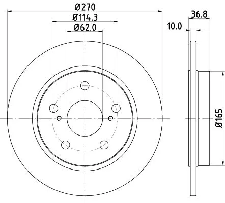 1x MINTEX MDC2018C Brake Disc