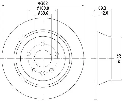 1x MINTEX MDC2033 Brake Disc