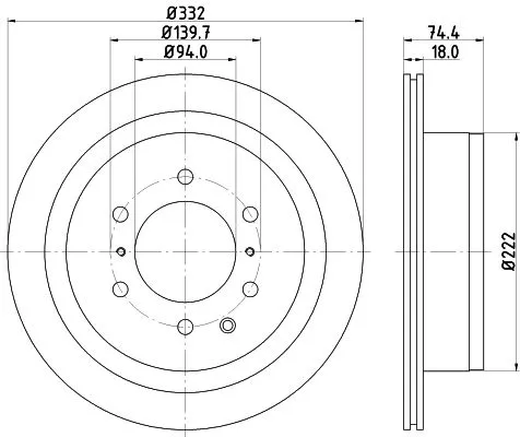 1x MINTEX MDC2038 Brake Disc