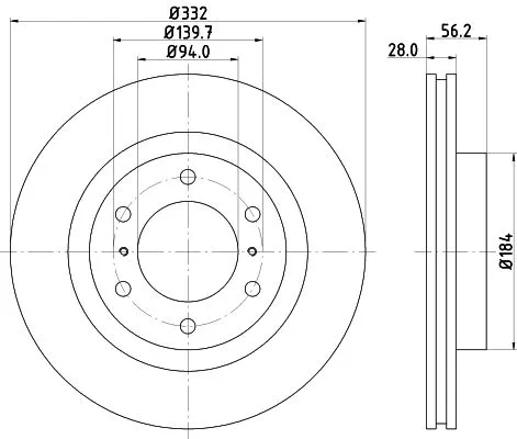 1x MINTEX MDC2039 Brake Disc