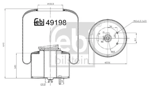 FEBI BILSTEIN FEBI BILSTEIN 49198 Febi Front Air Bag Suspension Spring For Volvo 7300 8500 8700 8900 9500 970 