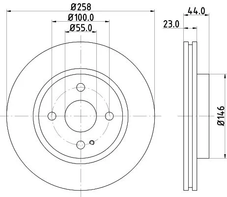 1x  MINTEX Brake Disc MDC2042 258