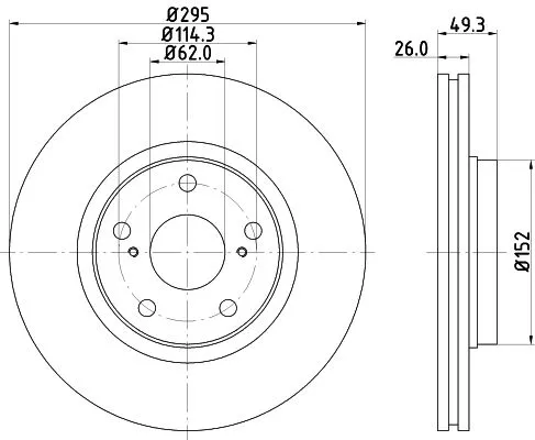 1x MINTEX MDC2049C Brake Disc
