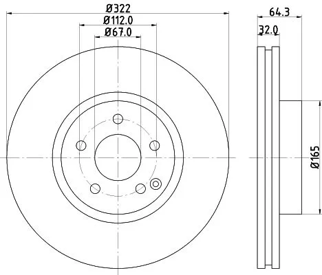 1x MINTEX MDC2052 Brake Disc