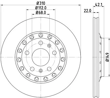 1x MINTEX MDC2063 Brake Disc