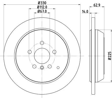 1x  MINTEX Brake Disc MDC2066 330