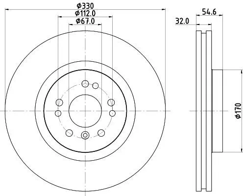 1x MINTEX MDC2068 Brake Disc