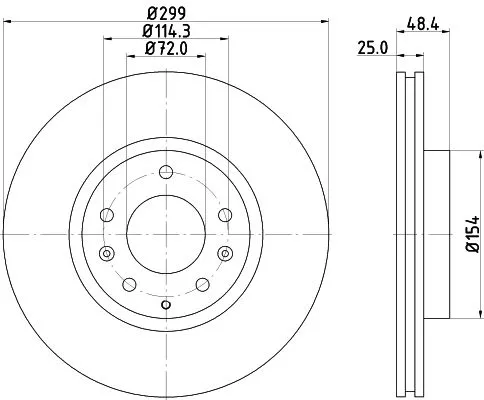 1x  MINTEX Brake Disc MDC2091 299