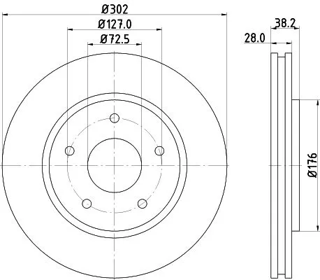 1x MINTEX MDC2097 Brake Disc