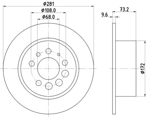 1x  MINTEX Brake Disc