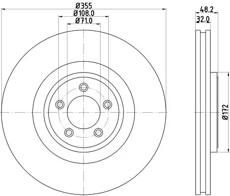 1x MINTEX MDC2111C Brake Disc