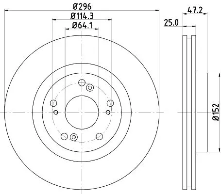 1x  MINTEX Brake Disc MDC2122 296