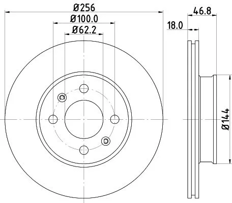 1x  MINTEX Brake Disc MDC2126 256