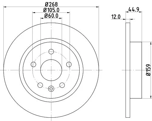 1x MINTEX MDC2132 Brake Disc