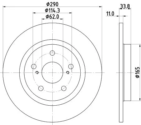1x  MINTEX Brake Disc MDC2169 290