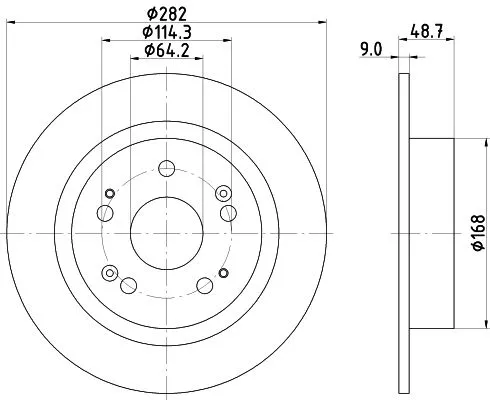 1x  MINTEX Brake Disc MDC2174 282