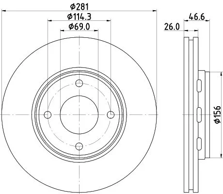 1x MINTEX MDC2208 Brake Disc