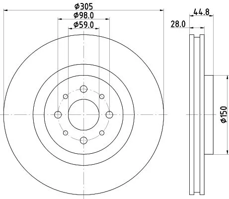 1x MINTEX MDC2236 Brake Disc