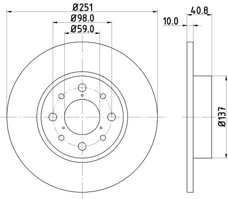 1x  MINTEX Brake Disc MDC2237 251