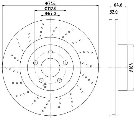 1x MINTEX MDC2251 Brake Disc