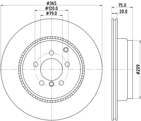 1x MINTEX MDC2274 Brake Disc