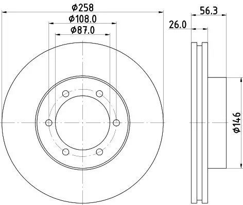 1x MINTEX MDC2275 Brake Disc