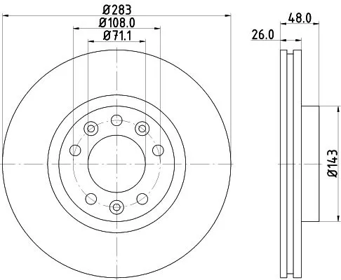 1x MINTEX MDC2278C Brake Disc