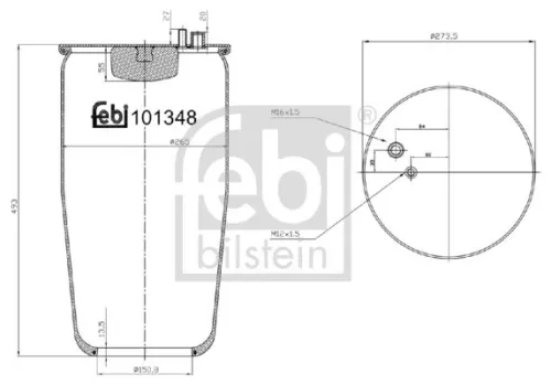 FEBI BILSTEIN FEBI BILSTEIN 101348 Febi Rear Air Bag Suspension Spring For Man Foc Tga Tgm Tgs Tgx 
