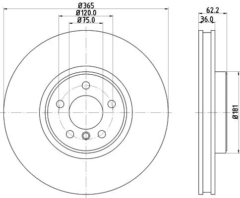 1x MINTEX MDC2330 Brake Disc